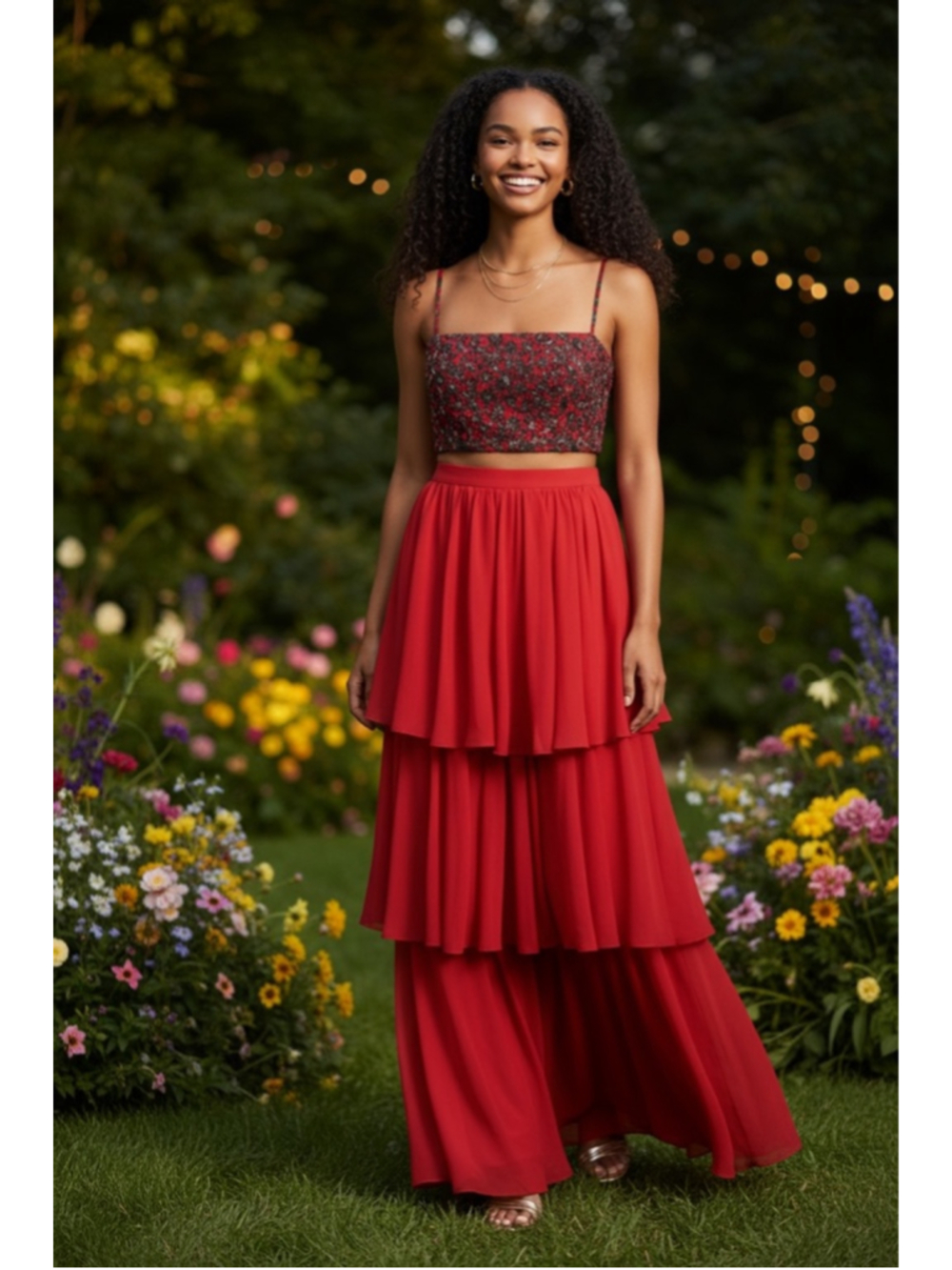Sani Mirza Choli&Palazzo Pant|red|Meduim|NWT